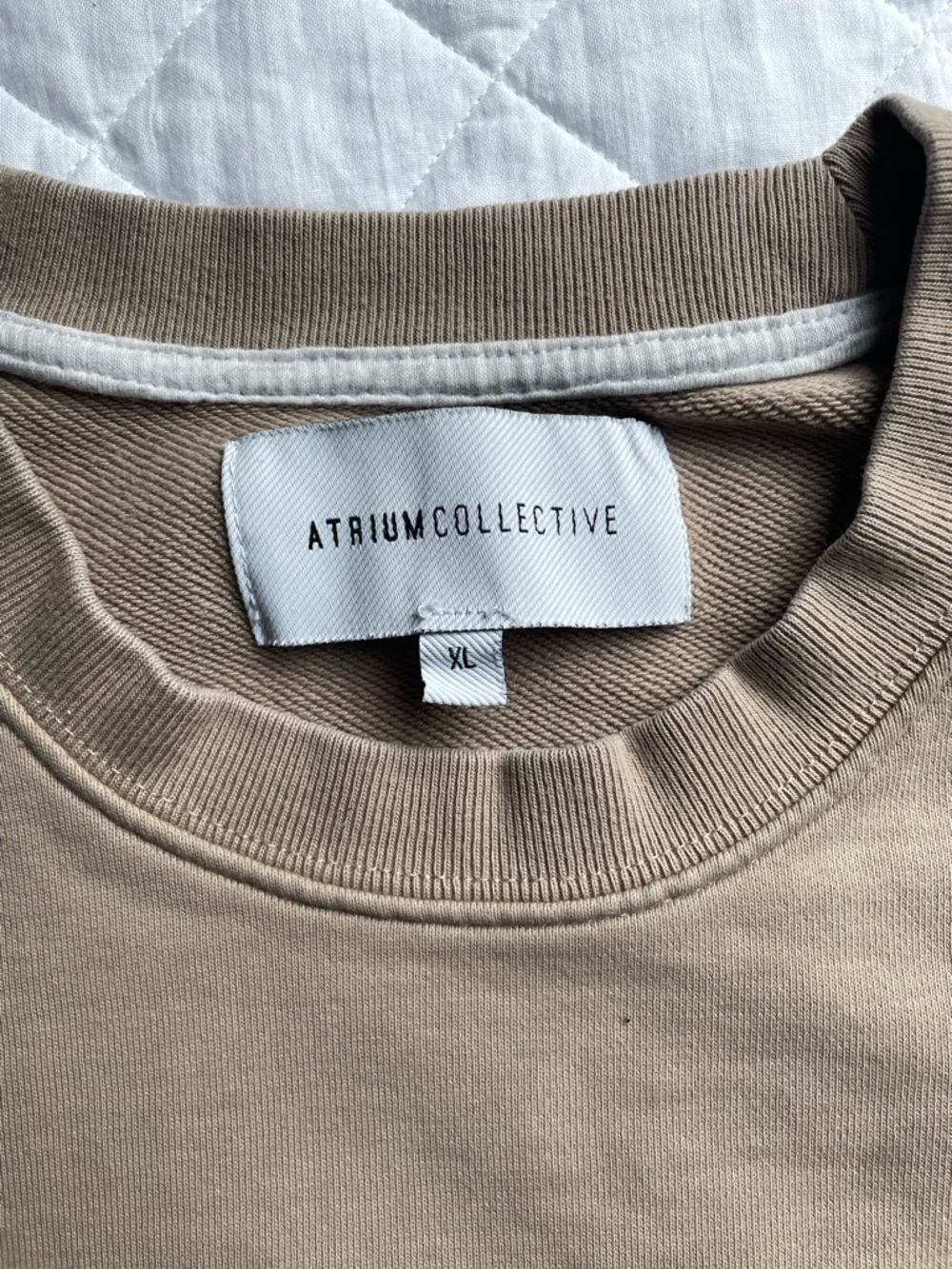 Atrium Collective Heavyweight Crewneck Sweatshirt Beige/Taupe XL Minimalist - Picture 3 of 5